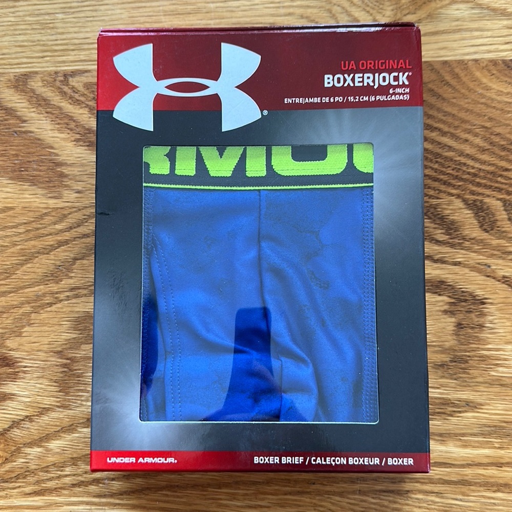 Mens Under Armour BoxerJock Boxer Brief Underwear Size small Color Blue